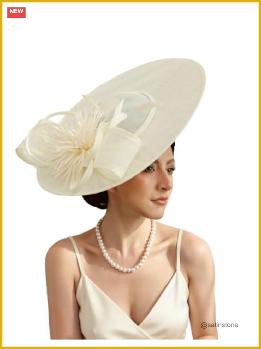 Women Fascinator Hat Flower Mesh Feathers Headband Wedding Cocktail Derby